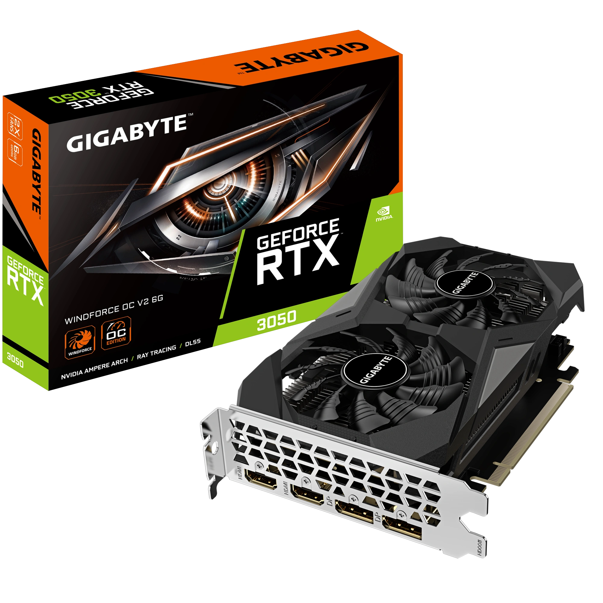 GPU RTX 3050 6GB GIGABYTE WINDFORCE OC V2
